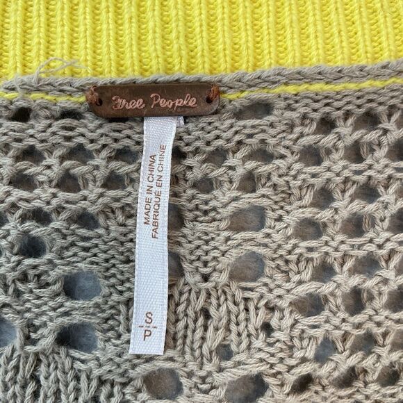 Free People Home Run Crop Knit Sweater Women’s Sz S Crochet Boho Cottagecore - Picture 2 of 11